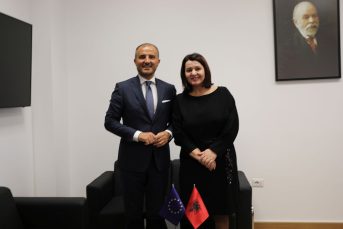 The President of the Appeal Chamber Ms. Natasha Mulaj meeting the EU Ambassador in Tirana, Mr. Luigi Soreca. The focus of the meeting was to providing priority to the vetting of the candidates for the new justice institutions - 28 June 2019