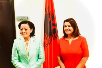 Meeting with her Excellency, the US Ambassador to Albania Mrs. Yuri Kim, held in the Appeal Chamber premises, where it was discussed on the progress of the vetting process and where USA reassured their full support for the continuation of this process - 22 May 2020