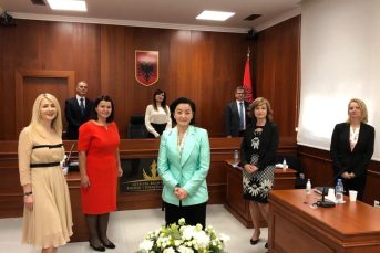 Meeting with her Excellency, the US Ambassador to Albania Mrs. Yuri Kim, held in the Appeal Chamber premises, where it was discussed on the progress of the vetting process and where USA reassured their full support for the continuation of this process - 22 May 2020