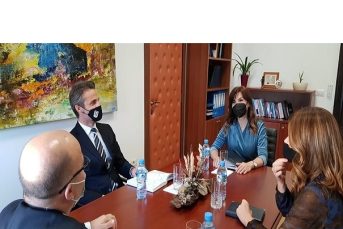 President of the Appeal Chamber Mrs. Albana Shtylla with the Head of the High Judicial Council Mrs. Naureda Llagami, Head of the High Prosecution Council Mr. Genti Ibrahimi and the High Inspector of Justice Mr. Artur Metani, during a meeting on the actions taken regarding the proceedings and adjudication of cases within the disciplinary jurisdiction - October 2020