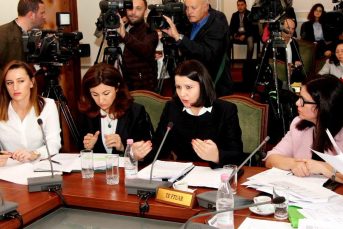 The President of the Appeal Chamber, Mrs. Natasha Mulaj is participating in the discussion of draft-budget of re-evaluation institutions for year 2018 at the meeting of the Parliamentary Commission of Laws
