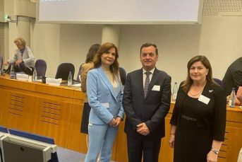 The President of the Appeal Chamber, Mrs. Albana Shtylla, during the solemn opening hearing of the 2022 judicial year of the European Court of Human Rights (ECtHR), held in Strasbourg, France. Albania was represented also in this with the President of the Constitutional Court, Mrs. Vitore Tusha and the Vice President of the Supreme Court, Mr. Sokol Sadushi - June 24, 2022